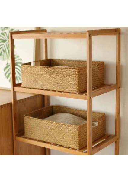 El Dokuma Dikdörtgen Rattan Hasır Saklama Sepeti Meyve Çayı Atıştırmalık Ekmek Piknik Sepeti Kozmetik Saklama Kutusu - Xl (Yurt Dışından) fırsatları