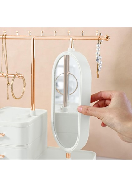 Aynalı ve Çekmeceli Mücevher Kutusu Düzenleyici, Küpeler, Bilezikler, Kolyeler ve Saç Aksesuarları Için Mücevher Saklama Kutusu - C (Yurt Dışından) fiyatları