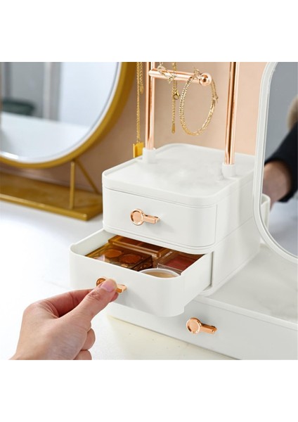 Aynalı ve Çekmeceli Mücevher Kutusu Düzenleyici, Küpeler, Bilezikler, Kolyeler ve Saç Aksesuarları Için Mücevher Saklama Kutusu - C (Yurt Dışından) indirimleri