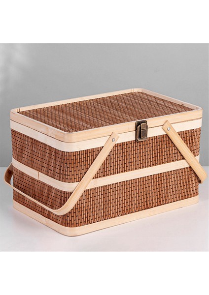 Dokuma Sepetler Bambu Taşınabilir Piknik Meyveleri Doğal Tutucu Kapaklı Ekmek Zongzi Düzenleyici (Yurt Dışından) modelleri