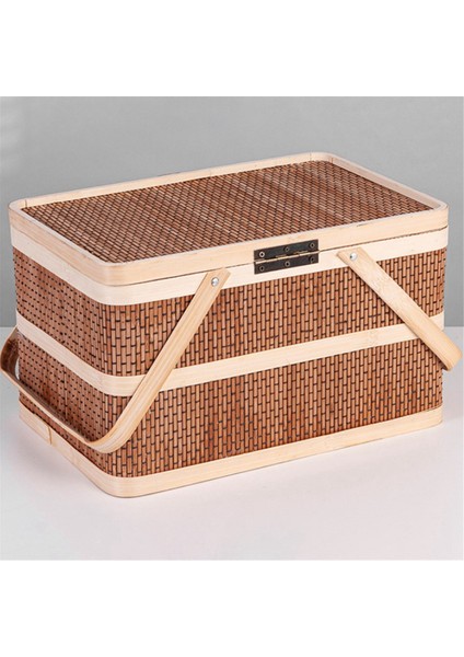 Dokuma Sepetler Bambu Taşınabilir Piknik Meyveleri Doğal Tutucu Kapaklı Ekmek Zongzi Düzenleyici (Yurt Dışından) fırsatları