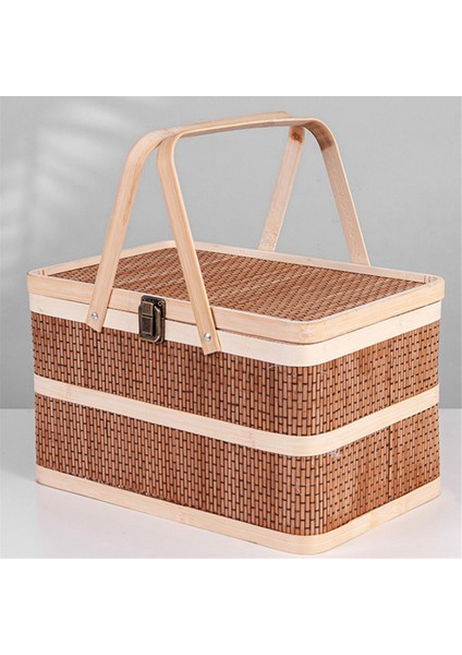 Dokuma Sepetler Bambu Taşınabilir Piknik Meyveleri Doğal Tutucu Kapaklı Ekmek Zongzi Düzenleyici (Yurt Dışından) indirimleri