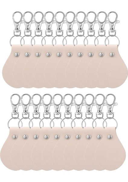 20 Parça Pu Deri Anahtarlık Seti, Lazer Gravürlü Boş Anahtarlıklar, Döner Kancalı Deri Anahtarlık, Kendin Yap El Sanatları Için (Yurt Dışından)