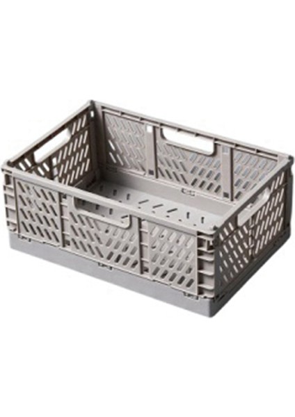 Katlanabilir Saklama Kutusu Sepeti Yardımcı Kozmetik Kutusu Masaüstü Tutucu Ev Kullanımı Okul Sırası Saklama Kutusu Gri (Yurt Dışından)