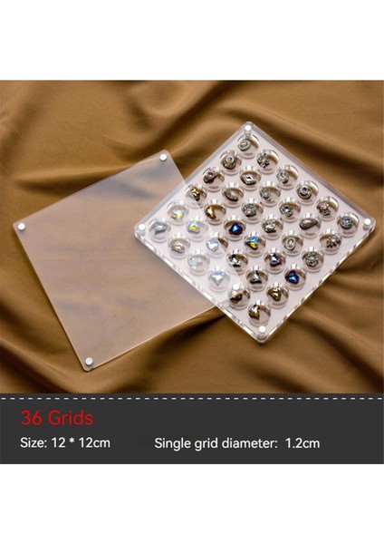 36/64 Izgara Akrilik Tırnak Sanatı Yapay Elmas Saklama Kutusu Izgaraları Tırnak Takıları Takı Dekorasyon Kutusu (Yuvarlak) (Yurt Dışından) modelleri