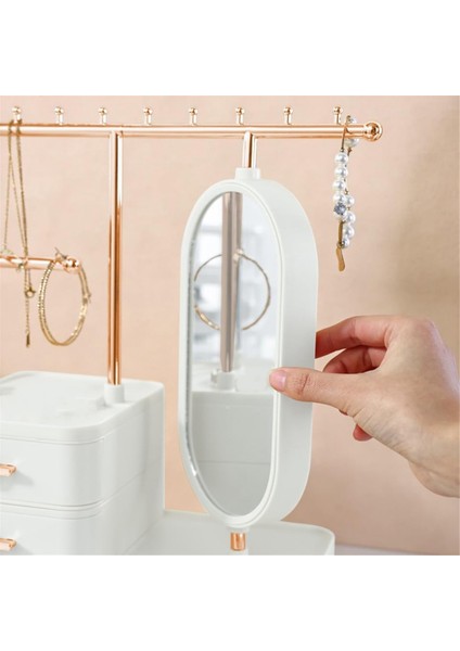 Aynalı ve Çekmeceli Mücevher Kutusu Düzenleyici, Küpeler, Bilezikler, Kolyeler ve Saç Aksesuarları Için Mücevher Saklama Kutusu - A (Yurt Dışından) fiyatları