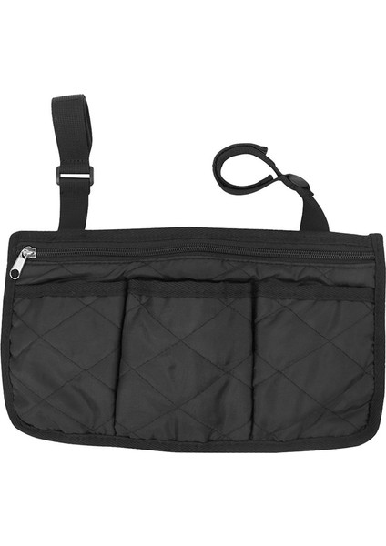 Tekerlekli Sandalye Kol Dayanağı Saklama Çantası, Bebek Arabası Için Su Geçirmez Siyah Yürüteç Saklama Keseli Yanlara Asılabilen Yan Çantalar (Yurt Dışından)