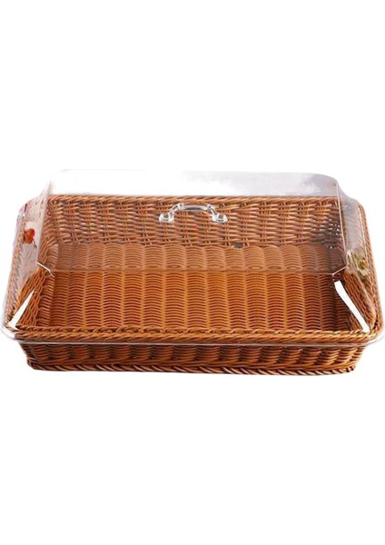 Kapaklı Sepet, Kapaklı Yiyecek Sepeti, Masa Üstü Yemek Servis Sepeti, Dokuma Piknik Sepeti, Kahverengi Servis Için Ekmek Sepeti (Yurt Dışından)