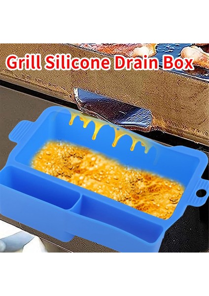 Barbekü Yağ Damlama Tepsisi, Silikon Izgara Yağı Tahliye Kutusu, Gıda Sınıfı Yağ Tutucu ve Saklama Kutusu Toplayıcı, Mavi (Yurt Dışından) fırsatları