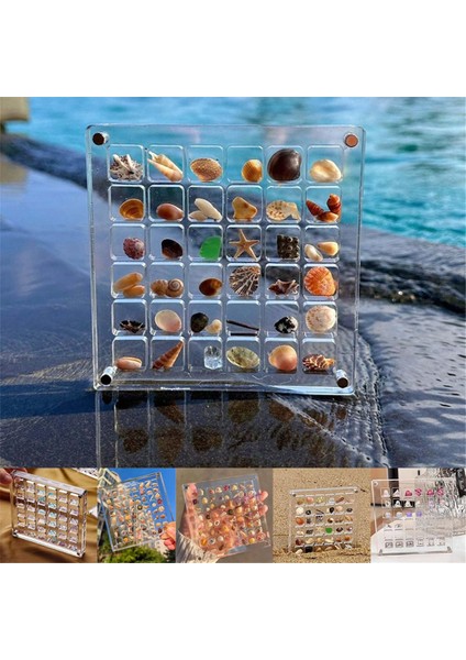 Adet Akrilik Manyetik Deniz Kabuğu Sergileme Kutusu Elmas Değerli Taş Boncukları Saklama Sergileme Düzenleyici Kutu Izgaraları Şeffaf Akrilik, E (Yurt Dışından) fiyatları
