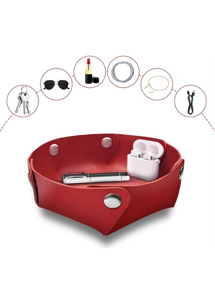 Pu Deri Mücevher Tepsisi, Masa Tepsisi, Komodin, Masa Tepsisi, Dekoratif Taşınabilir Giriş, Masaüstü Saklama Tepsisi B (Yurt Dışından) fırsatları