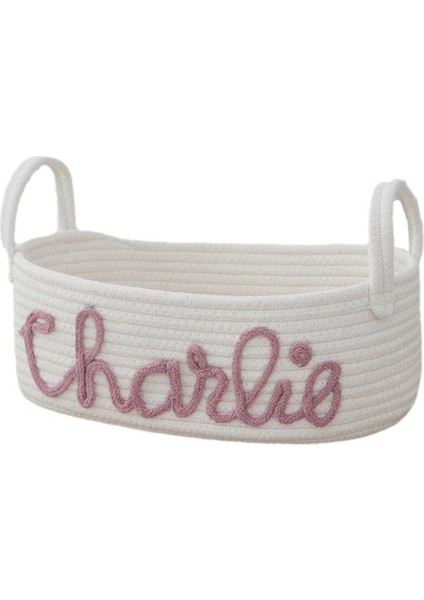 Ev Eşyaları, Masaüstü Giysileri ve Oyuncaklar Için Saplı Halat Saklama Sepeti Pembe (Yurt Dışından)