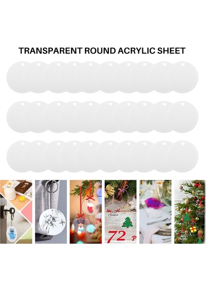 30 Adet Akrilik Boşluk 5 Cm, Delikli Şeffaf Daire Akrilik Levha, Yuvarlak Akrilik Boşluk Disk, Noel Doğum Günü Kendin Yap Hediyeleri (Yurt Dışından) fırsatları