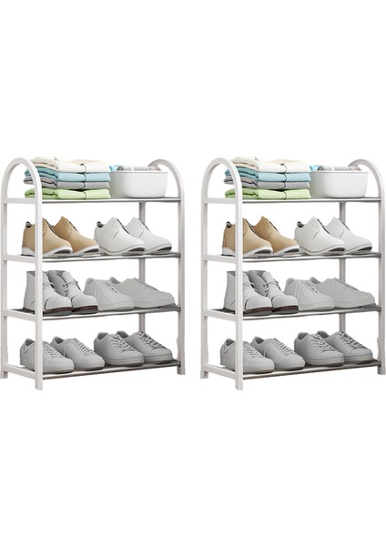 Ayakkabılık, Giriş ve Ön Kapı Girişi Için Ayakkabı Dolabı, 4 Katlı Ayakkabı Dolabı, Kolay Kurulum, Beyaz (Yurt Dışından)