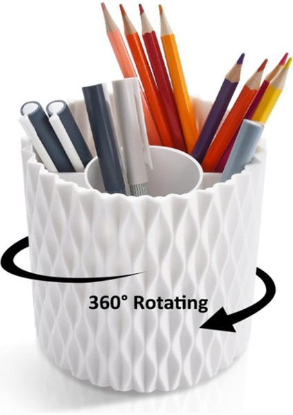 Masa Kalemliği, 5 Yuvalı 360 Derece Dönebilen Kalemlik, Makyaj Fırçası Tutucu, Ev Için Çok Işlevli Kalem Düzenleyici (Yurt Dışından) fiyatları