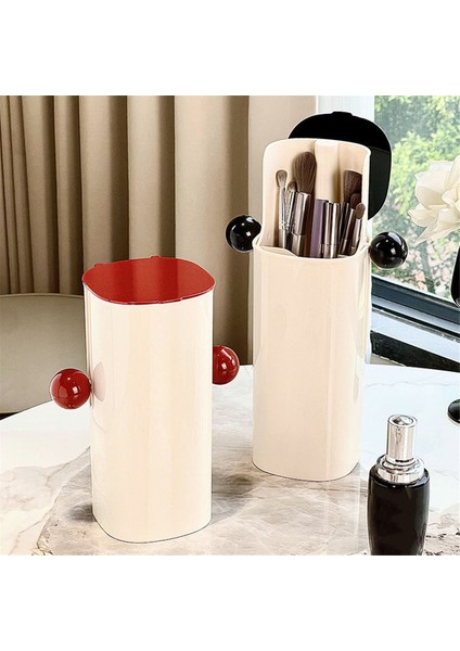 Otomatik Kaldırmalı Toz Geçirmez Dört Bölmeli Makyaj Fırçası Saklama Tutucu, Kozmetik Makyaj Fırçası Tutucu Siyah (Yurt Dışından) fırsatları