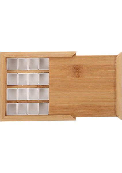 Ahşap Suluboya Palet Kutusu, Yarım Izgara, Boş Çekmeli Tip Yağlı Boya Paletleri, Taşınabilir Seyahat Boya Tepsisi (Yurt Dışından)