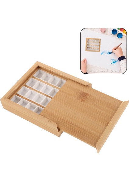Ahşap Suluboya Palet Kutusu, Yarım Izgara, Boş Çekmeli Tip Yağlı Boya Paletleri, Taşınabilir Seyahat Boya Tepsisi (Yurt Dışından) fiyatları