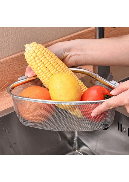 Üçgen Lavabo Süzgeç Sepeti Mutfak Üçgen Filtre Sepeti Meyve ve Sebze Depolama Süzgeç Rafı Sepeti B (Yurt Dışından) modelleri