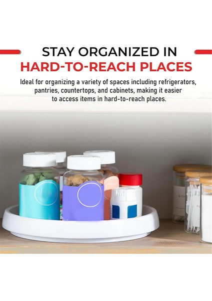 Dolap Için 4'lü Paket 10 Inç Kaymaz Döner Tabla, Mutfak, Banyo ve Kiler Alanları Için 360 Derece Döner Tabla Depolama (Yurt Dışından) fiyatları