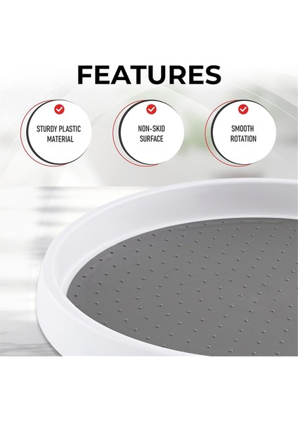 Dolap Için 4'lü Paket 10 Inç Kaymaz Döner Tabla, Mutfak, Banyo ve Kiler Alanları Için 360 Derece Döner Tabla Depolama (Yurt Dışından) modelleri