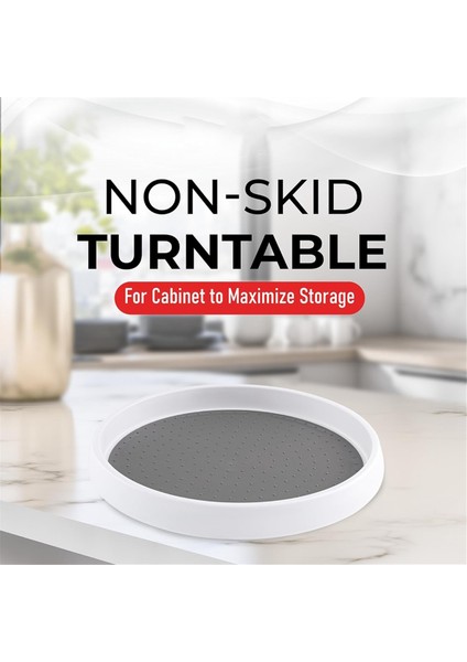 Dolap Için 4'lü Paket 10 Inç Kaymaz Döner Tabla, Mutfak, Banyo ve Kiler Alanları Için 360 Derece Döner Tabla Depolama (Yurt Dışından) fırsatları