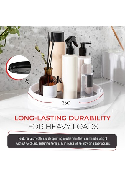 Dolap Için 4'lü Paket 10 Inç Kaymaz Döner Tabla, Mutfak, Banyo ve Kiler Alanları Için 360 Derece Döner Tabla Depolama (Yurt Dışından) indirimleri
