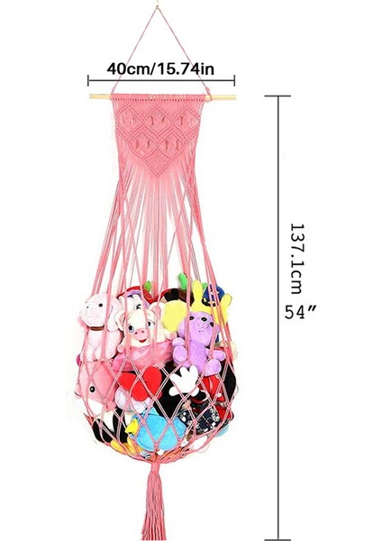 Peluş Oyuncak Saklama Ağı Veya Oyuncak Hamağı Makrome Duvar Askısı Ağı Peluş Oyuncak Saklama Için Kreş Düzenleyici Siyah (Yurt Dışından) fiyatları