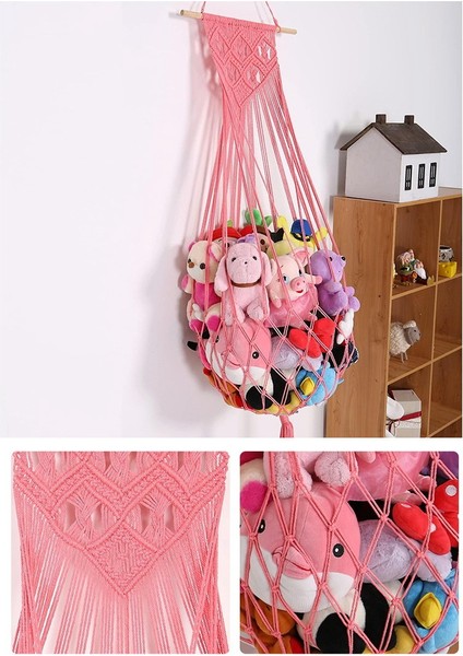 Peluş Oyuncak Saklama Ağı Veya Oyuncak Hamağı Makrome Duvar Askısı Ağı Peluş Oyuncak Saklama Için Kreş Düzenleyici Siyah (Yurt Dışından) fırsatları