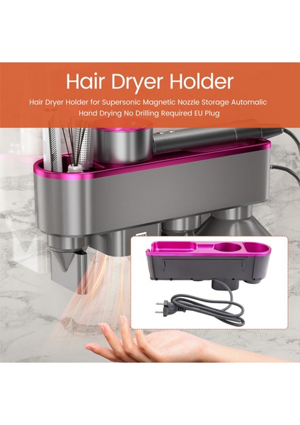 Dyson Supersonic Manyetik Nozul Saklama Kutusu Için Saç Kurutma Makinesi Tutucu, Delme Gerektirmez, Otomatik El Kurutma, Ab Fişi (Yurt Dışından) fırsatları