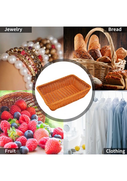 Adet El Dokuma Rattan Ekmek Sepeti, Meyve, Sebze, Ev Mutfağı, Restoran Vb. Için Hasır Yemek Servis Sepeti (Yurt Dışından) modelleri