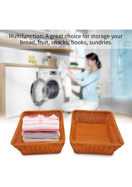 Adet El Dokuma Rattan Ekmek Sepeti, Meyve, Sebze, Ev Mutfağı, Restoran Vb. Için Hasır Yemek Servis Sepeti (Yurt Dışından) fırsatları