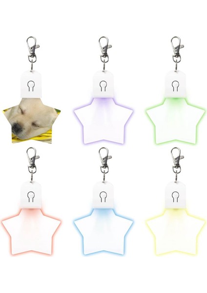 Adet Süblimasyon Boş Anahtarlıklar Isı Transfer Baskı LED Akrilik Anahtarlıklar Aydınlatmalı Anahtarlıklar Kolye, Yıldız (Yurt Dışından)