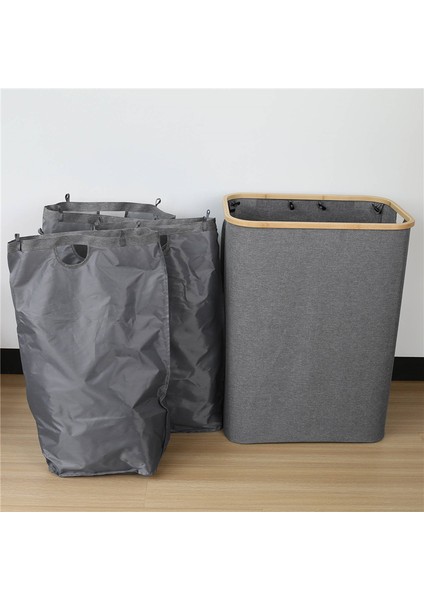 Kapaklı Çamaşır Sepeti Sepetleri, 160 L Çamaşır Sepeti, Yatak Odası ve Çamaşır Odası Için 3 Bölmeli Kirli Çamaşır Sepetleri (Yurt Dışından)