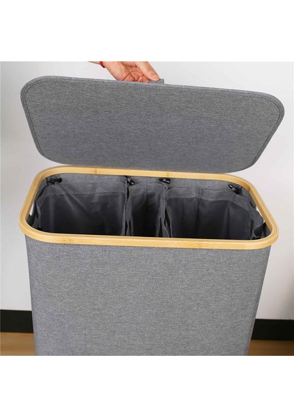 Kapaklı Çamaşır Sepeti Sepetleri, 160 L Çamaşır Sepeti, Yatak Odası ve Çamaşır Odası Için 3 Bölmeli Kirli Çamaşır Sepetleri (Yurt Dışından) indirimleri
