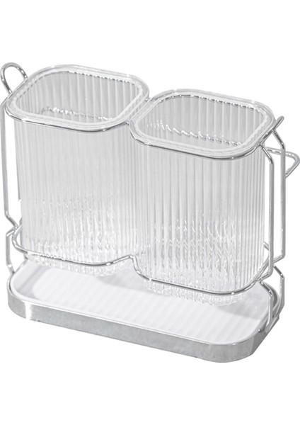 D- Banyolar Için Diş Fırçası Tutucuları, 2 Bardak Diş Fırçası Tutucu Duvara Monte, Kuru ve Islak Ayırma, Plastik Çıkarılabilir (Yurt Dışından)