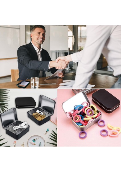 Adet Kapaklı Küçük Saklama Kutusu Dikdörtgen Küçük Teneke Kutular Kapaklı Metal Kutu Ev Depolama Için Küçük Teneke Kutu Siyah (Yurt Dışından) modelleri