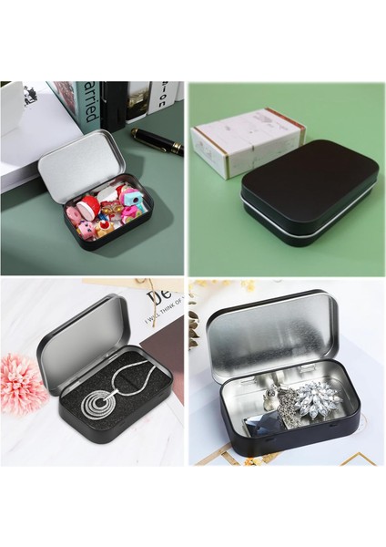 Adet Kapaklı Küçük Saklama Kutusu Dikdörtgen Küçük Teneke Kutular Kapaklı Metal Kutu Ev Depolama Için Küçük Teneke Kutu Siyah (Yurt Dışından) fırsatları