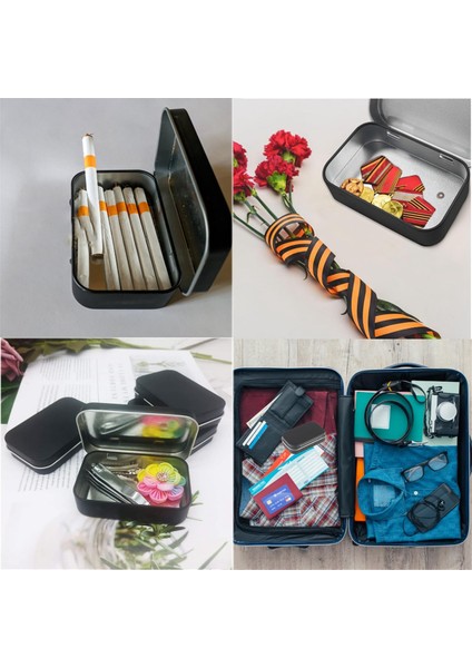 Adet Kapaklı Küçük Saklama Kutusu Dikdörtgen Küçük Teneke Kutular Kapaklı Metal Kutu Ev Depolama Için Küçük Teneke Kutu Siyah (Yurt Dışından) indirimleri