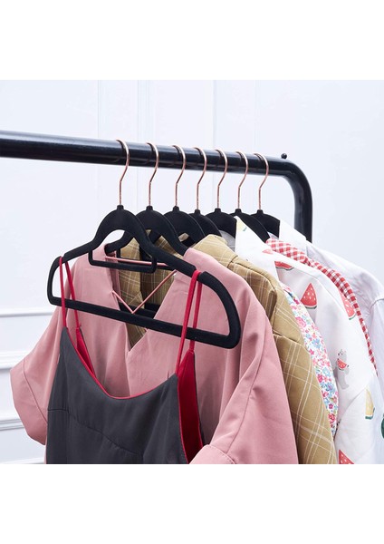 20'li Paket Kadife Askılar Kaymaz Keçe Askılar, Yerden Tasarruf Sağlayan Palto Askıları (Siyah) (Yurt Dışından) fırsatları