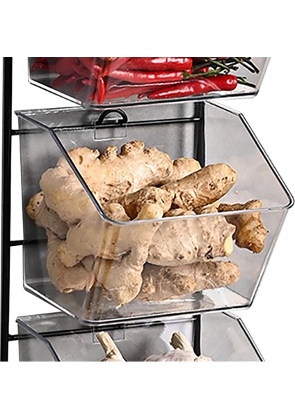 Bölmeli Duvara Monte Zencefil Sarımsak Kabı Tezgah Üstü Soğan ve Patates Saklama Kutusu Metal Raflı, Uzunluk 40 cm (Yurt Dışından) indirimleri