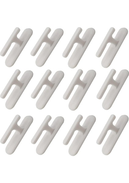 12 Adet Güvenlik Perde Teli Kancası Yapışkanlı Perde Teli Braketi Pencere Tel Braketi Delinmeyen Perde Sabit Duvar Kancası (Yurt Dışından)