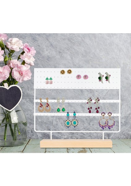 Çok Işlevli Mücevher Rafı Masif Ahşap Tabanlı Yüzük Saklama Kutusu Küpe Mücevher Rafı Kolye Yüzük Mücevher Kutusu Beyaz (Yurt Dışından) modelleri