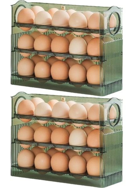Buzdolabı Yumurta Rafı, Kapaklı Buzdolabı Kapısı Yumurta Saklama Rafı Tepsisi, Yerden Tasarruf Sağlayan Yumurta Saklama Kutusu Rafı, Yeşil (Yurt Dışından)
