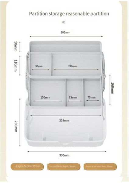 Kozmetik Saklama Kutusu Büyük Kapasiteli Plastik Masaüstü Saklama Kutusu Toz Geçirmez Ruj Kapaklı Ekstra Saklama Kutusu, Fildişi Beyazı (Yurt Dışından) modelleri