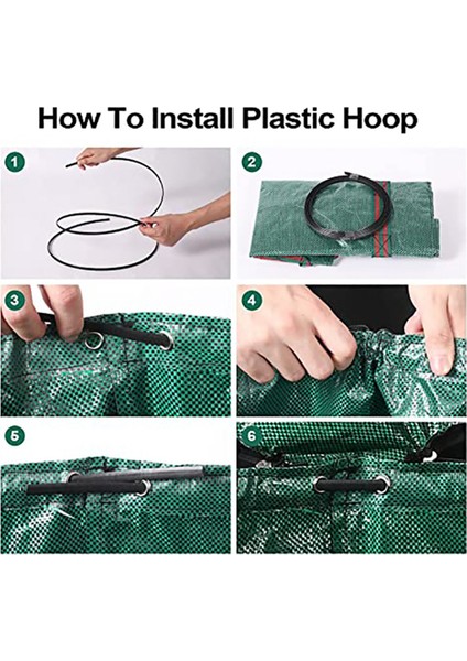 Kapaklı Bahçe Yaprağı Torbası Bahçe Yaprağı Çöp Toplama Torbası Yeniden Kullanılabilir Atık Torbaları Su Geçirmez ve Yırtılmaya Dayanıklı, A (Yurt Dışından) indirimleri