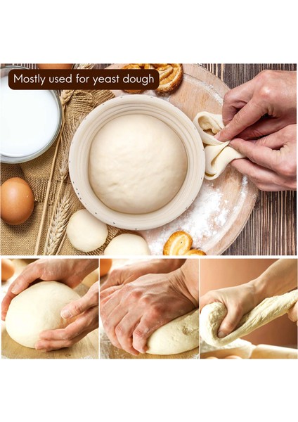 10 Inç Ekmek Mayalama Sepeti - Banneton Mayalama Sepeti + Bez Astar + Hamur Kazıyıcı (Yurt Dışından) fiyatları