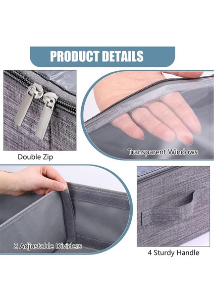 Kapaklı 50L Yatak Altı Saklama Kutusu, Sağlam Yan Duvarlar/taban ve Ayarlanabilir Bölmelere Sahip Katlanabilir Keten Saklama Kutusu Pvc (Yurt Dışından) fırsatları