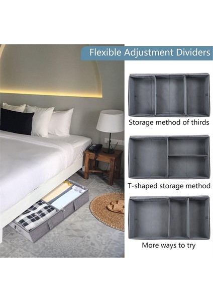 Kapaklı 50L Yatak Altı Saklama Kutusu, Sağlam Yan Duvarlar/taban ve Ayarlanabilir Bölmelere Sahip Katlanabilir Keten Saklama Kutusu Pvc (Yurt Dışından) indirimleri