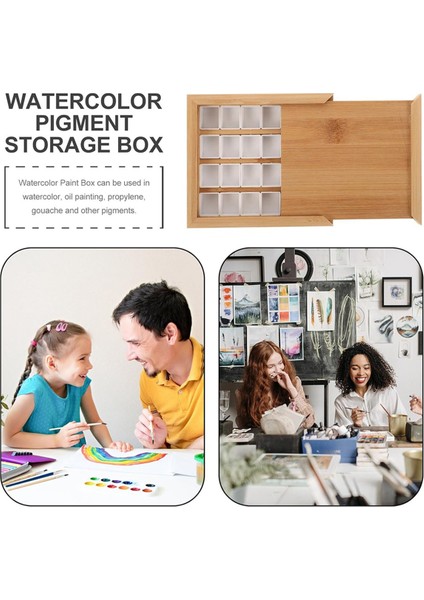 Ahşap Suluboya Palet Kutusu, Yarım Izgara, Boş Çekmeli Tip Yağlı Boya Paletleri, Taşınabilir Seyahat Boya Tepsisi (Yurt Dışından) indirimleri